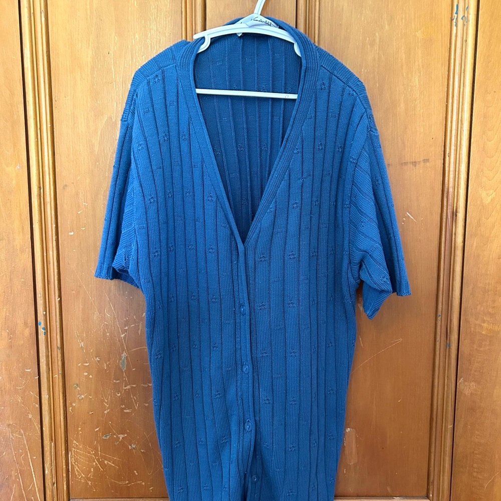 Gloria Vanderbilt Teal Knit Cardigan